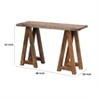 Pemberly Row 48 Inch Teak Wood Console Table with Live Edges in Rustic Brown