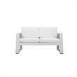 Pemberly Row 57 Inch Outdoor Sofa with Fade Resistant Cushions in White