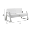 Pemberly Row 57 Inch Outdoor Sofa with Fade Resistant Cushions in White