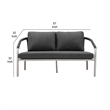 Pemberly Row 57 Inch Outdoor Sofa with Rope Back in Gray and Silver