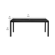 Pemberly Row 71 Inch Outdoor Dining Table with Polyresin Top in Black