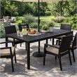 Pemberly Row 71 Inch Outdoor Dining Table with Polyresin Top in Black