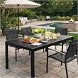 Pemberly Row 71 Inch Outdoor Dining Table with Polyresin Top in Black