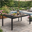 Pemberly Row 71 Inch Outdoor Dining Table with Polyresin Top in Black