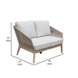 Pemberly Row 51 Inch Patio Sofa with Woven Rope Back in Rich Brown Acacia