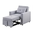 Pemberly Row 34 Inch Convertible Sleeper Armchair with Side Pocket in Light Gray