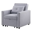 Pemberly Row 34 Inch Convertible Sleeper Armchair with Side Pocket in Light Gray