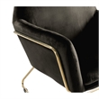 Pemberly Row 30 Inch Modern Accent Chair with Gold Metal Frame in Black Velvet