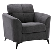 Pemberly Row 39 Inch Modern Armchair with Tufted Cushions in Dark Gray Velvet