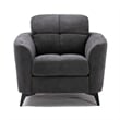 Pemberly Row 39 Inch Modern Armchair with Tufted Cushions in Dark Gray Velvet