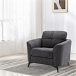 Pemberly Row 39 Inch Modern Armchair with Tufted Cushions in Dark Gray Velvet
