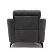 Pemberly Row 39 Inch Modern Armchair with Tufted Cushions in Dark Gray Velvet