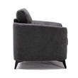 Pemberly Row 39 Inch Modern Armchair with Tufted Cushions in Dark Gray Velvet
