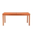Pemberly Row 95 Inch Extendable Outdoor Dining Table with Plank Top in Orange