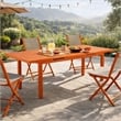 Pemberly Row 95 Inch Extendable Outdoor Dining Table with Plank Top in Orange