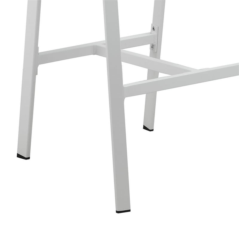 Pemberly Row 44 Inch Outdoor Bar Stool Set of 6 with Curved Arms in White