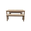 Pemberly Row 3 Piece Acacia Wood Dining Set with Benches in Natural Brown