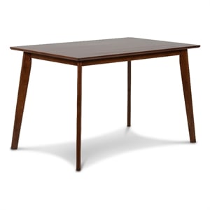 Pemberly Row 47&quot Rubberwood Dining Table with Angled Legs in Dark Walnut Brown