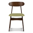 Pemberly Row Set of 2 Rubberwood Dining Chairs with Green Padded Seats
