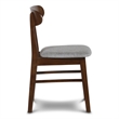 Pemberly Row Set of 2 Rubberwood Dining Chairs with Light Gray Padded Seats
