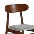 Pemberly Row Set of 2 Rubberwood Dining Chairs with Light Gray Padded Seats