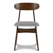 Pemberly Row Set of 2 Rubberwood Dining Chairs with Light Gray Padded Seats