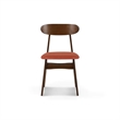 Pemberly Row Set of 2 Rubberwood Dining Chairs with Orange Padded Seats
