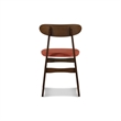 Pemberly Row Set of 2 Rubberwood Dining Chairs with Orange Padded Seats