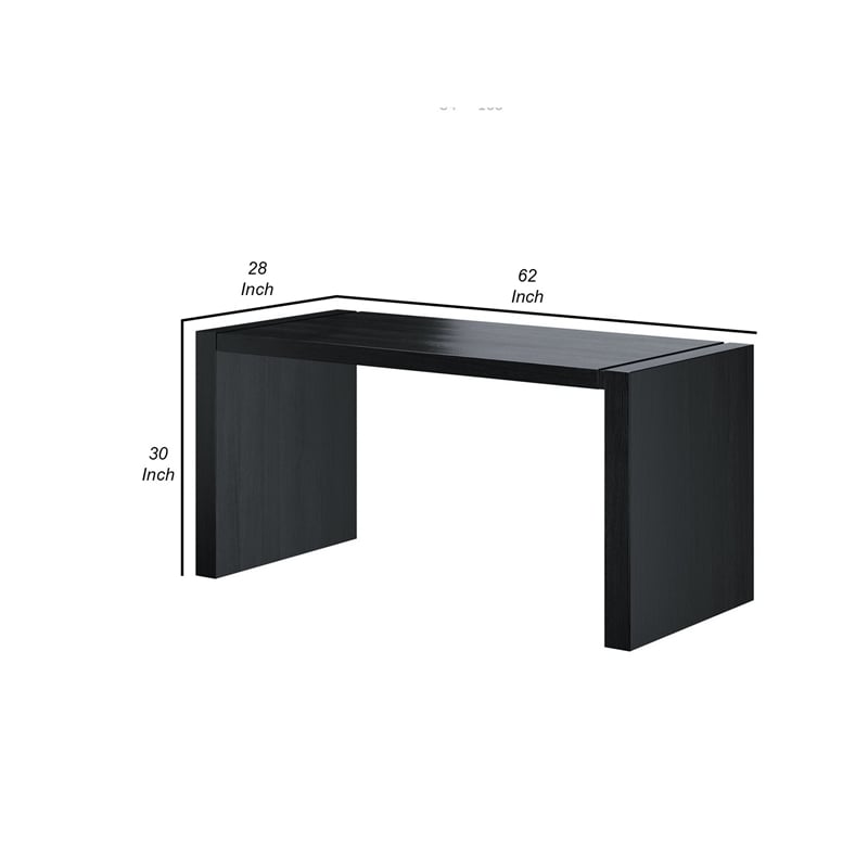 Pemberly Row 28 Inch Minimalist Computer Desk with Panel Legs in Wenge