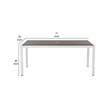 Pemberly Row 71 Inch Outdoor Dining Table with Umbrella Hole in Gray and White