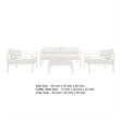Pemberly Row 4 Piece Aluminum Outdoor Sofa Set with Fabric Cushions in White