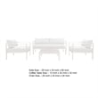 Pemberly Row 4 Piece Aluminum Outdoor Sofa Set with Fabric Cushions in White
