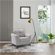 Pemberly Row 39 Inch Modern Armchair with Tufted Cushions in Light Gray Velvet
