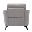 Pemberly Row 39 Inch Modern Armchair with Tufted Cushions in Light Gray Velvet