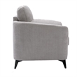 Pemberly Row 39 Inch Modern Armchair with Tufted Cushions in Light Gray Velvet