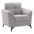 Pemberly Row 39 Inch Modern Armchair with Tufted Cushions in Light Gray Velvet