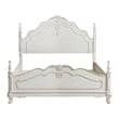 Pemberly Row Full Bed with Floral Motif Carvings & Turned Legs in Antique White