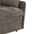Pemberly Row 59 Inch Sleeper Sofa Futon with Grid Tufting and Pillows in Brown
