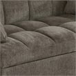 Pemberly Row 59 Inch Sleeper Sofa Futon with Grid Tufting and Pillows in Brown