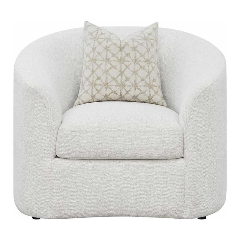 Pemberly Row 43 Inch Accent Chair with Curved Backrest and Sloped Arms in Gray