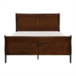 Pemberly Row Queen Sleigh Bed with Okume Veneer in Rich Brown Cherry