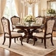 Pemberly Row 60 Inch Round Dining Table with Pedestal Base in Cherry Brown