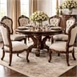 Pemberly Row 60 Inch Round Dining Table with Pedestal Base in Cherry Brown