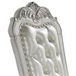 Pemberly Row Executive Office Chair with Tufted Back and Claw Feet in Bone White