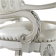 Pemberly Row Executive Office Chair with Tufted Back and Claw Feet in Bone White