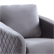 Pemberly Row 36 Inch Diamond Stitch Accent Armchair in Gray Velvet