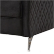 Pemberly Row 36 Inch Diamond Stitch Accent Armchair in Black Velvet