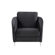 Pemberly Row 36 Inch Diamond Stitch Accent Armchair in Black Velvet