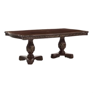 Pemberly Row 86 to 114 Inch Extendable Rectangular Dining Table in Cherry Brown