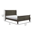 Pemberly Row California King Sleigh Bed with Panel Headboard in Stained Gray